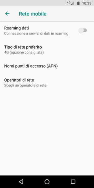 Seleziona Nomi punti di acceso (APN)