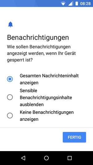 Wählen Sie die gewünschte Option und wählen Sie FERTIG
