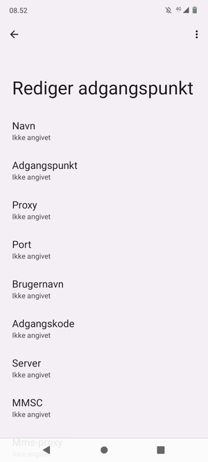 Indtast internet-oplysninger