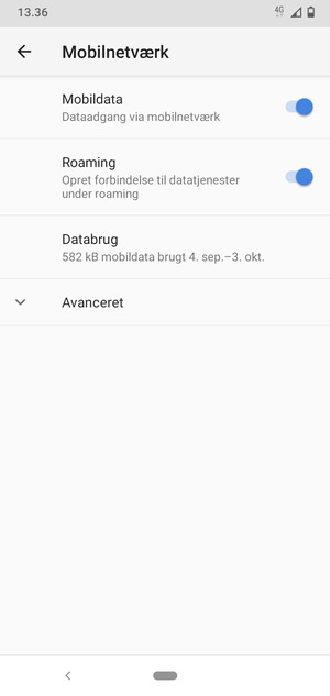 Slå Roaming til eller fra