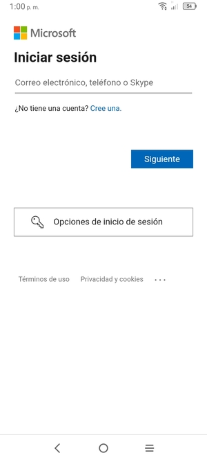 Introduzca su Dirección de correo electrónico y seleccione Siguiente