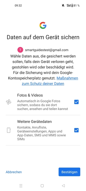 Wählen Sie Ihre gewünschte Optionen und wählen Sie Bestätigen