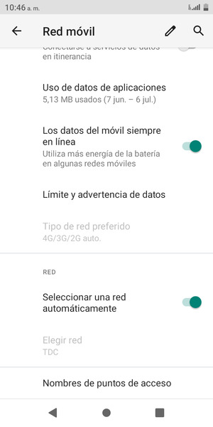 Desplácese y seleccione Nombres de puntos de acceso