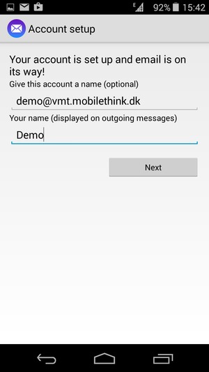 Give your account a name and enter your name. Select Next