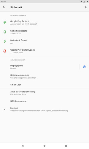 Ihr Tablet ist jetzt mit einer Bildschirmsperre gesichert