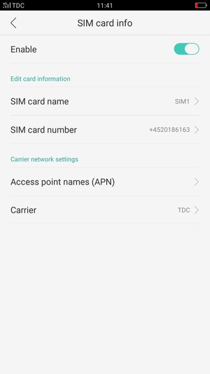Select Access point names (APN)