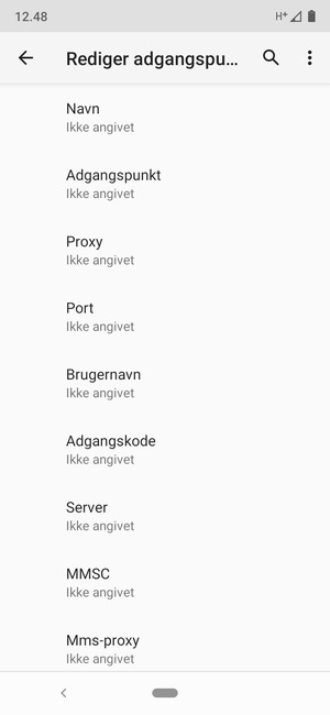 Indtast internet-oplysninger