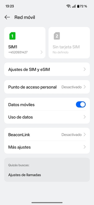 Seleccione  Ajustes de SIM y eSIM