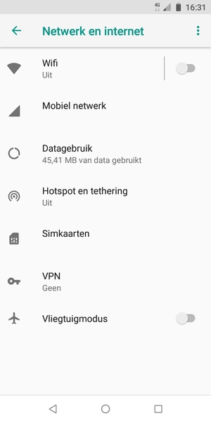 Selecteer Mobiel netwerk