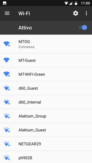 Ora sei connesso alla rete Wi-Fi