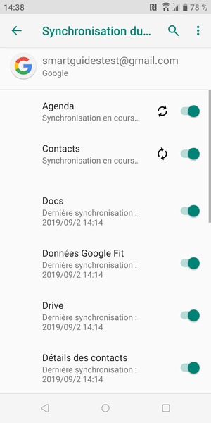 Vos informations seront synchronisées
