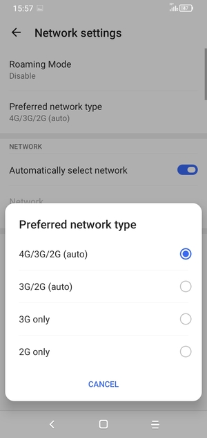 Select your preferred option