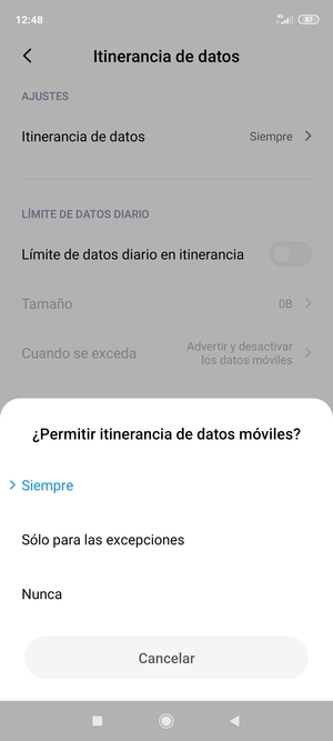 Seleccione la opción deseada