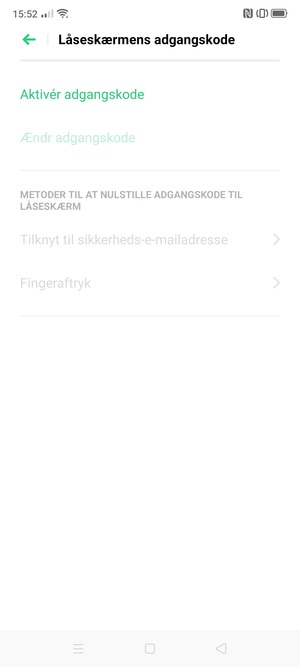 Vælg Aktivér adgangskode