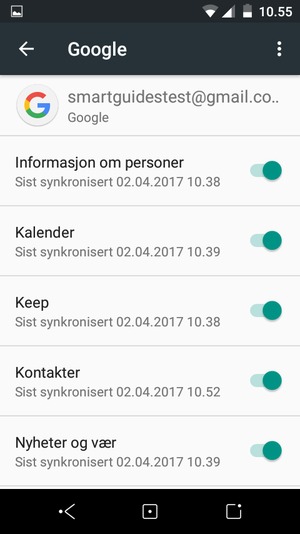 Forsikre deg om at Kontakter er valgt
