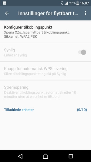 Velg Konfigurer tilkoblingspunkt