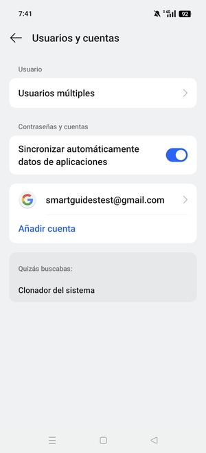 Seleccione su cuenta Google