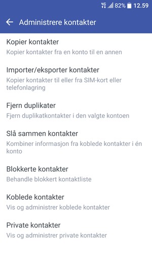 Velg Importer/eksporter kontakter