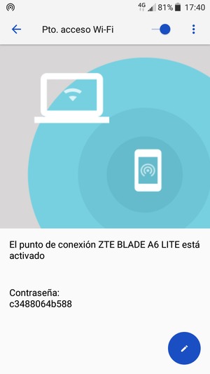 El teléfono ha sido configurado para su uso como módem