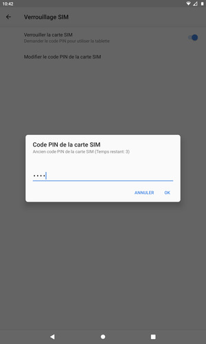 Saisissez votre Ancien code PIN de la carte SIM et sélectionnez OK