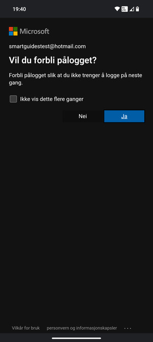 Velg ønsket alternativ