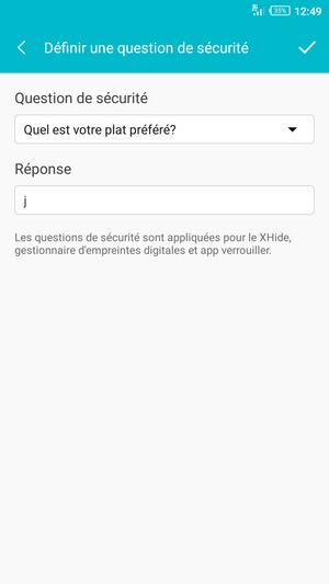Saisissez la réponse et sélectionnez OK