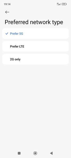 Select your preferred option