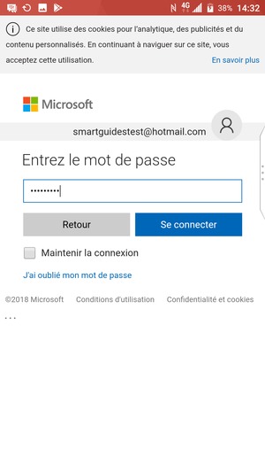 Saisissez votre mot de passe et sélectionnez Se connecter