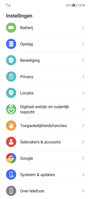 Scroll naar en selecteer Systeem & updates