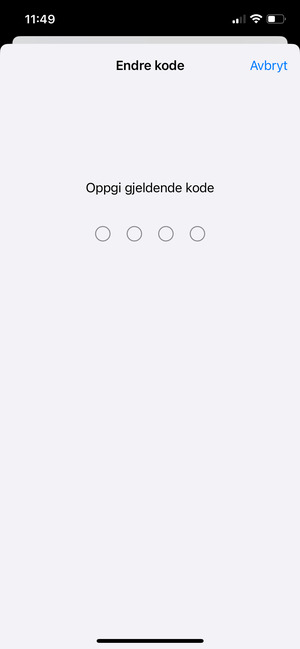 Skriv inn ditt gamle passord