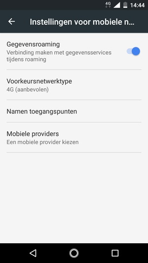 Schakel Gegevensroaming in of uit