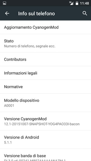 Seleziona Aggiornamento CyanogenMod