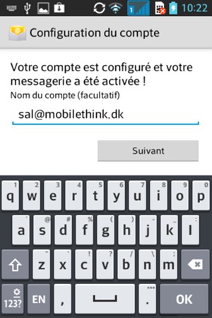 Saisissez  et donnez un nom à votre compte et sélectionnez Suivant