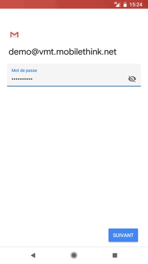 Saisissez votre mot de passe et sélectionnez SUIVANT