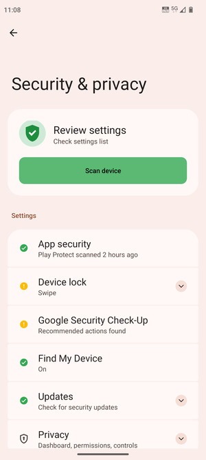 Select Device lock