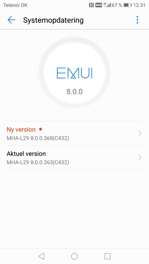 Hvis din telefon ikke er opdateret, følg instruktionerne på skærmen.