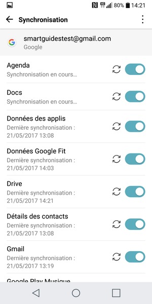 Vos informations seront synchronisées