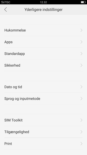 Vælg Sikkerhed