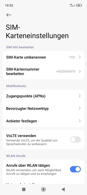 Wählen Sie Bevorzugter Netzwerktyp