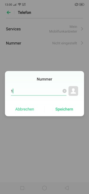 Geben Sie die Mailboxnummer ein und wählen Sie Speichern