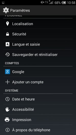 Faites défiler et sélectionnez À propos
du téléphone