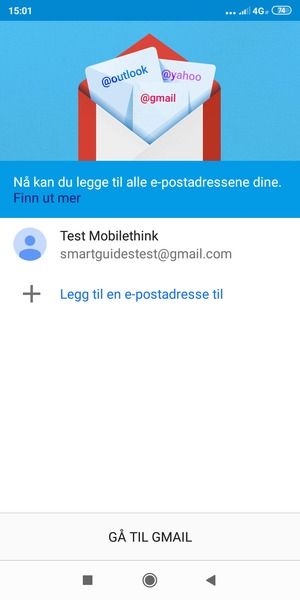 Velg GÅ TIL GMAIL