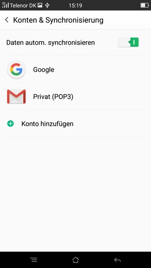 Wählen Sie Google