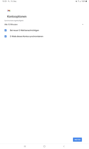 Wählen Sie WEITER