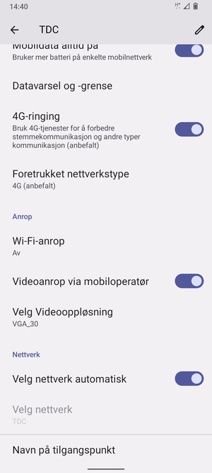 Bla til og velg Navn på tilgangspunkt