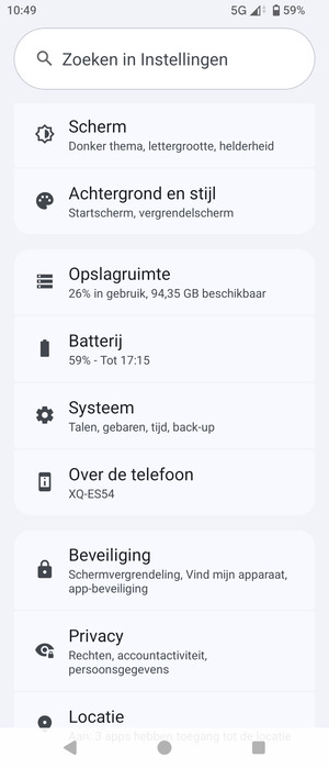 Scroll naar en selecteer Systeem