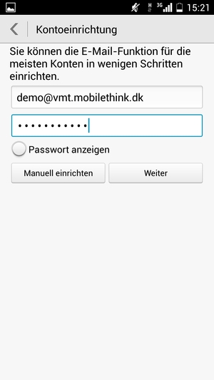 Geben Sie Ihre E-Mail-Adresse und Ihr Passwort ein. Wählen Sie Weiter