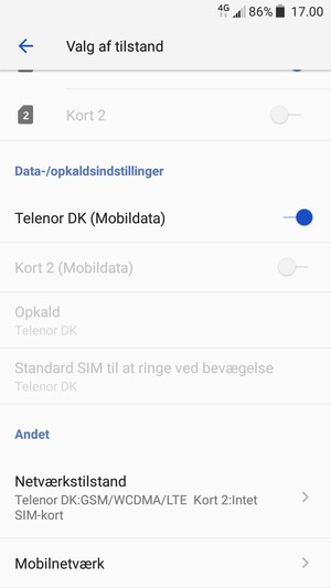 Scroll til og vælg Mobilnetværk