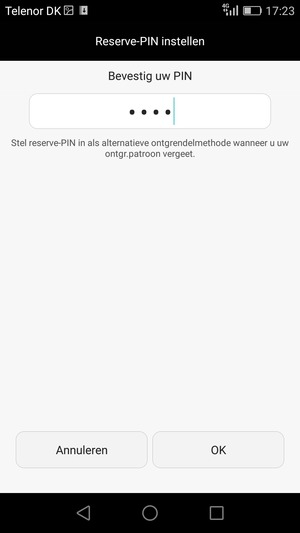 Bevestig uw Reserve-PIN en selecteer OK