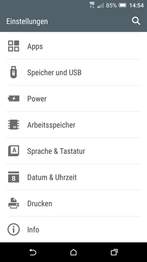 Scrollen Sie und wählen Sie Info